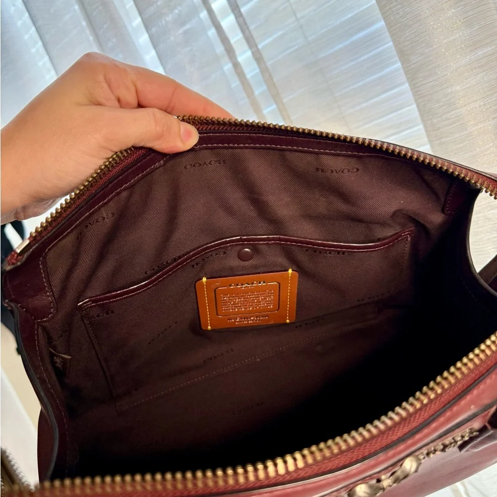 COACH x Selena Gomez Leather Crystal Embellished Bond Bag Satchel - Picture 7 of 11